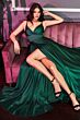 LaDivine 7472 Strappy Back Satin Dress