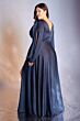 LaDivine 7475C Slit Sleeves Plunging Neck Dress