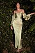 LaDivine 7482 Bishop Sleeve Sweetheart Neck Dress