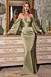 LaDivine 7482 Bishop Sleeve Sweetheart Neck Dress