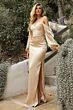 LaDivine 7482 Bishop Sleeve Sweetheart Neck Dress