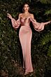 LaDivine 7482 Bishop Sleeve Sweetheart Neck Dress