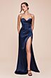 LaDivine 7483 High Slit Lace-Up Dress