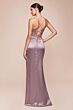LaDivine 7483 High Slit Lace-Up Dress