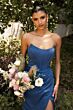 LaDivine 7484 Detachable Straps Lace-Up Dress