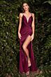 LaDivine 7489 Draped Bodice Illusion Sides Dress