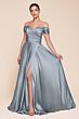 LaDivine 7493 High Slit Off The Shoulder Dress