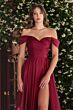 LaDivine 7493 High Slit Off The Shoulder Dress