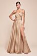 LaDivine 7493 High Slit Off The Shoulder Dress