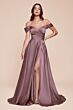 LaDivine 7493 High Slit Off The Shoulder Dress