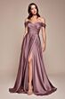 LaDivine 7493 High Slit Off The Shoulder Dress