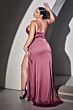 LaDivine 7494 Spaghetti Straps Faux Wrap Dress