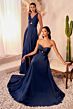 LaDivine 7497 Ruched Bodice Knot Neck Dress