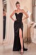LaDivine Dress 7498 Corset Bodice Draped Skirt Prom Gown