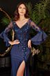 LaDivine 9247 V-Neck Bell Sleeve Dress