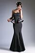 LaDivine A5010 Strapless Embroidered Peplum Dress