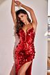 LaDivine B1141 Spaghetti Strap Sequin Dress