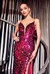 LaDivine B1141 Spaghetti Strap Sequin Dress