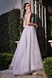 LaDivine B704 Feather Shoulders Sheer Bodice Dress