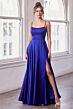 LaDivine B8402 Spaghetti Strap A-Line Satin Dress