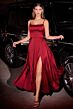 LaDivine B8402 Spaghetti Strap A-Line Satin Dress