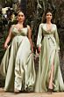 LaDivine BD105 Tie Straps Surplice Bodice Dress
