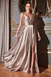 LaDivine BD105 Tie Straps Surplice Bodice Dress