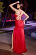 LaDivine BD4002 Surplice Bodice Lace-Up Dress