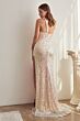 LaDivine C140 Asymmetric Neckline Sequin Dress