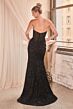 LaDivine C146 High Slit Corset Bodice Dress