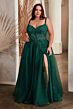 LaDivine C150C Embroidered Bodice A-Line Plus Size Dress