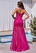 LaDivine C155 Plunging Neck Illusion Dress