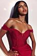 LaDivine CA106 Off The Shoulder Hot-Fix Dress
