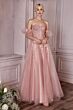 LaDivine CB087 Feather Straps Glitter Dress