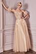LaDivine CB087 Feather Straps Glitter Dress