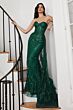 LaDivine CB095 Long Overskirt Strapless Corset Dress