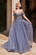 LaDivine CB104 Illusion Bodice Off-The-Shoulder Strap Dress