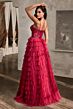 LaDivine CB143 Sweetheart Neck Ruffle Skirt Dress
