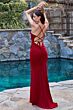 LaDivine CC1618 Cowl Neckline Lace-Up Dress