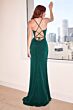 LaDivine CC1618 Cowl Neckline Lace-Up Dress