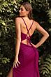 LaDivine CC1618 Cowl Neckline Lace-Up Dress