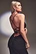 LaDivine CC2162 Empire Waist Lace-Up Dress
