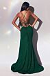 LaDivine CC2162 Empire Waist Lace-Up Dress