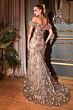 LaDivine CC2164 Floral Glitter Off The Shoulder Dress