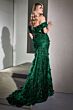 LaDivine CC2164 Floral Glitter Off The Shoulder Dress