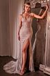 LaDivine CC2167 Illusion Side V-Back Dress