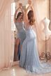 LaDivine CC2167 Illusion Side V-Back Dress