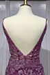 LaDivine CC2189 Plunging Neckline Shimmer Lace Dress