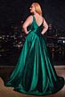 LaDivine CC2349C V-Neck Scoop Back Plus Size Dress