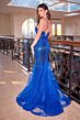 LaDivine CC4006 Godet Skirt Sequin Dress